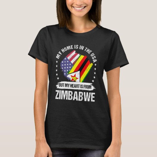 Zimbabwaans - Amerikaanse patriot kweekte mijn har T-shirt (Voorkant)