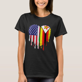 Zimbabwaans-Amerikaanse patriotkweeklandsmelting T-shirt