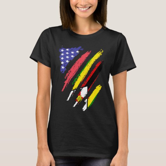Zimbabwaans - Amerikaanse patriotkweekvijver T-shirt (Voorkant)