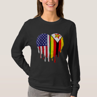 Zimbabwaans Amerikaanse Patriottisch Geteeld Land T-shirt