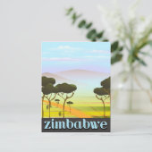 Zimbabwaans landschap reisposter briefkaart (Staand voorkant)