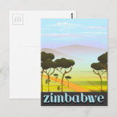 Zimbabwaans landschap reisposter briefkaart (Voorkant / Achterkant)