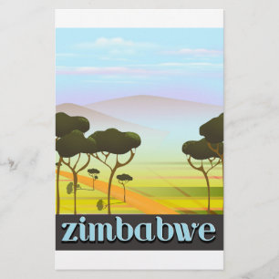 Zimbabwaans landschap reisposter briefpapier