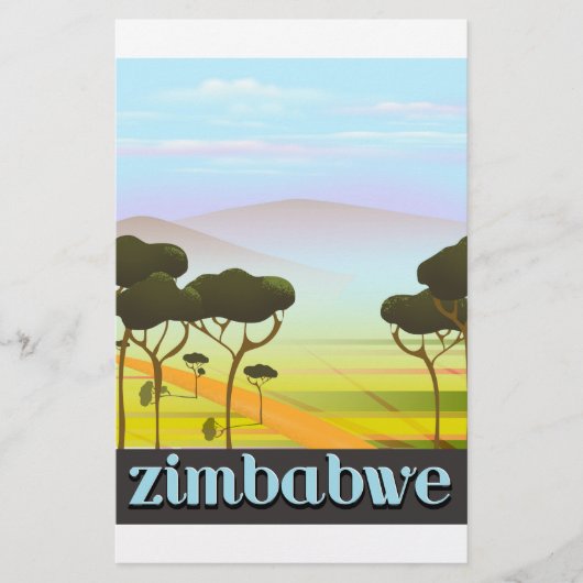 Zimbabwaans landschap reisposter briefpapier (Voorkant)