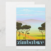 Zimbabwaans landschap reisposter briefpapier (Voorkant / Achterkant)