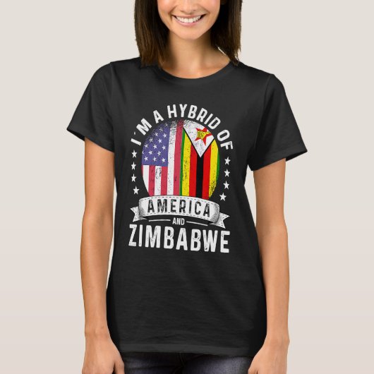 Zimbabwaanse Amerikaanse Patriot Grown Flag Humor T-shirt (Voorkant)