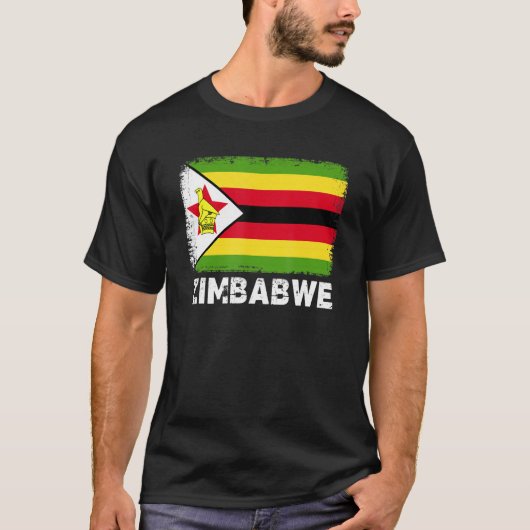 Zimbabwaanse bevolking Zimbabwaanse vlag T-shirt (Voorkant)