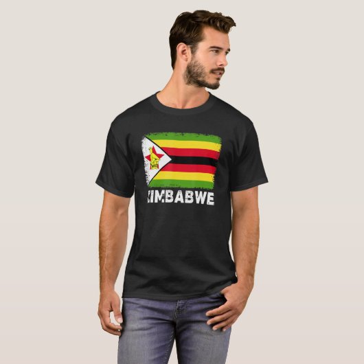 Zimbabwaanse bevolking  Zimbabwaanse vlag T-shirt (Voorkant volledig)