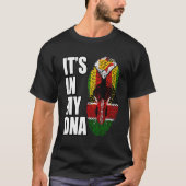 Zimbabwaanse en Keniaanse mix erfgoed DNA vlag T-shirt (Voorkant)