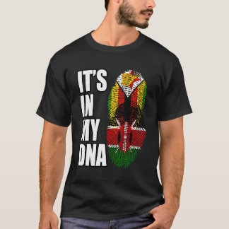 Zimbabwaanse en Keniaanse mix erfgoed DNA vlag T-shirt