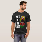 Zimbabwaanse en Keniaanse mix erfgoed DNA vlag T-shirt (Voorkant volledig)