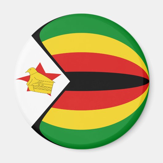 Zimbabwaanse Fisheye Vlag Magneet (Voorkant)