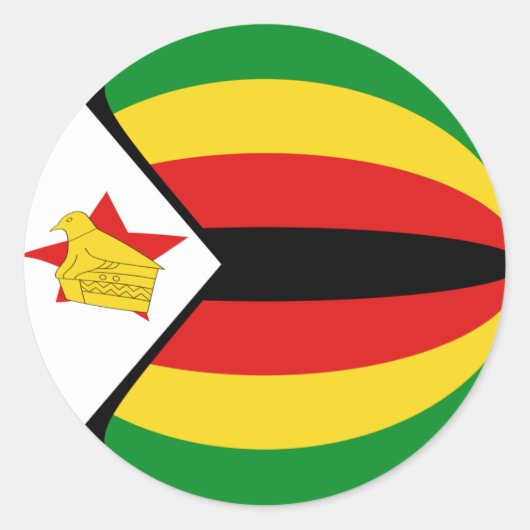 Zimbabwaanse Fisheye Vlag Sticker (Voorkant)
