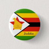 Zimbabwaanse knoop, patriottische Zimbabwaanse vla Ronde Button 3,2 Cm (Voorkant)