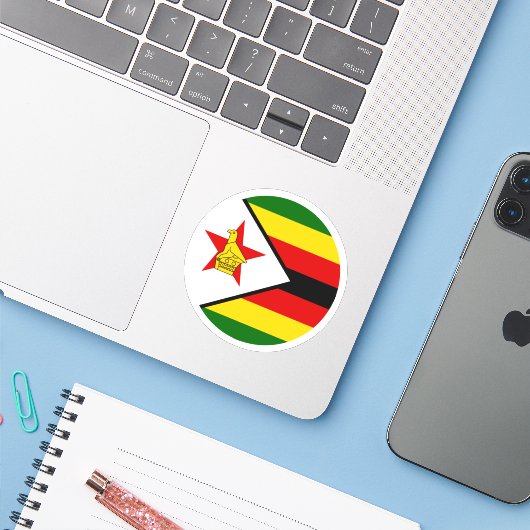 Zimbabwaanse Sticker (Laptop met iPhone)