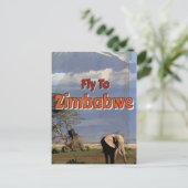 Zimbabwaanse vintage vakantieposter briefkaart (Staand voorkant)