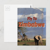 Zimbabwaanse vintage vakantieposter briefkaart (Voorkant / Achterkant)