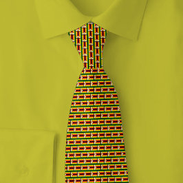 Zimbabwaanse Vlag Baksteenpatroon Stropdas