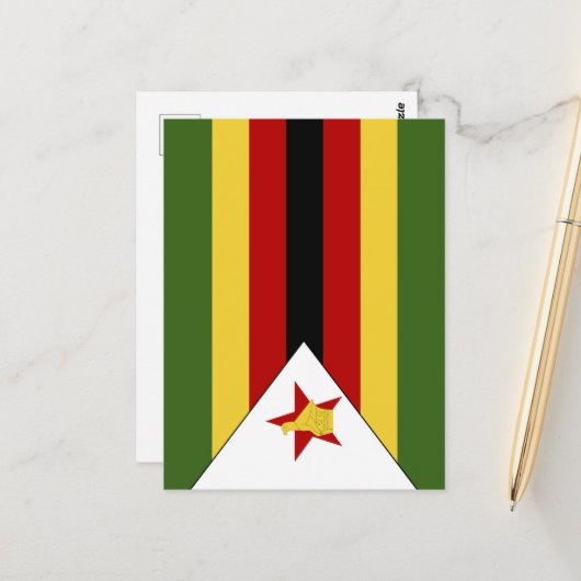 Zimbabwaanse vlag briefkaart (Voorkant / Achterkant in situ)