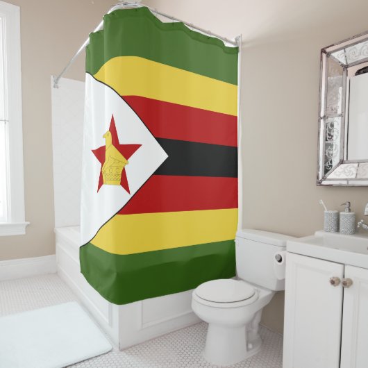 Zimbabwaanse vlag douchegordijn (In situ)
