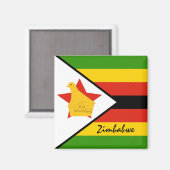 Zimbabwaanse vlag en Afrikaanse vakantie- en sport Magneet (Voorkant / Achterkant)