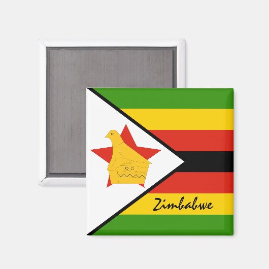 Zimbabwaanse vlag en Afrikaanse vakantie- en sport Magneet (Voorkant / Achterkant)