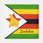 Zimbabwaanse vlag en Afrikaanse vakantie- en sport Magneet (Voorkant)