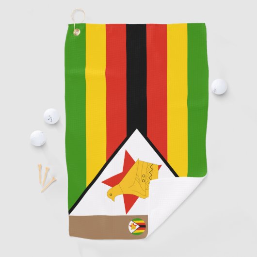 Zimbabwaanse vlag en Zimbabwe monogrammen /Afrika Golfhanddoek (Insitu)