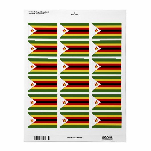 Zimbabwaanse vlag etiket (Full Sheet)