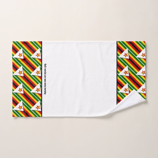 ZIMBABWAANSE VLAG Gepersonaliseerd Schrift WIT Bad Handdoek (Handdoek)