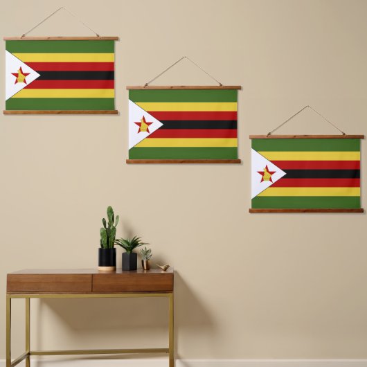 Zimbabwaanse vlag hangend wandkleed (Asymmetrisch)