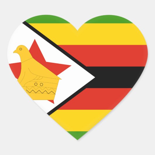 Zimbabwaanse vlag hart sticker (Voorkant)