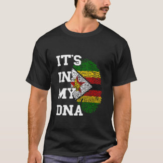 Zimbabwaanse Vlag Het Zit In Mijn DNA Thumbmark Zi T-shirt