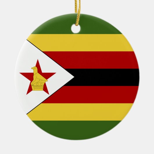 Zimbabwaanse vlag keramisch ornament (Voorkant)