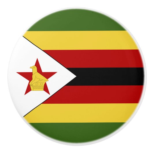 Zimbabwaanse vlag keramische knop (Voorkant)