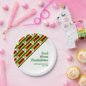 ZIMBABWAANSE VLAG met Gepersonaliseerd tekst GOD B Papieren Bordje (Feest)