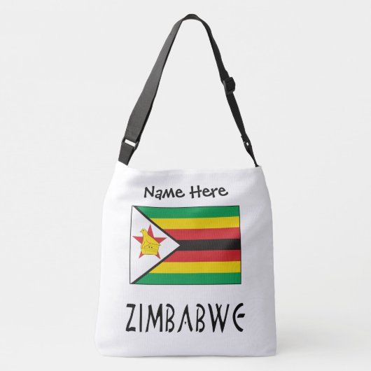 Zimbabwaanse vlag met Jouw naam Crossb Crossbody Tas (Achterkant)
