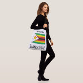 Zimbabwaanse vlag met Jouw naam Crossb Crossbody Tas (Op model)
