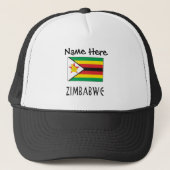 Zimbabwaanse vlag met Jouw naam Trucke Trucker Pet (Voorkant)