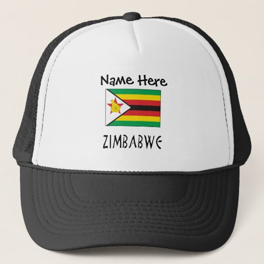 Zimbabwaanse vlag met Jouw naam Trucke Trucker Pet (Voorkant)