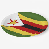 Zimbabwaanse vlag papieren bordje (Gekanteld)
