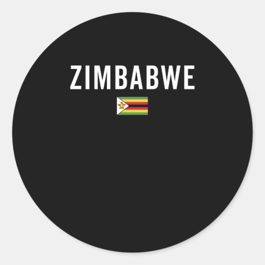 Zimbabwaanse vlag - Patriottische vlag Ronde Sticker (Voorkant)