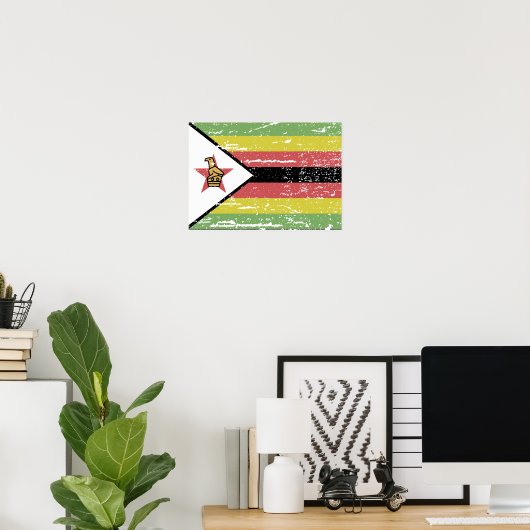  Zimbabwaanse vlag Poster (Thuiskantoor)