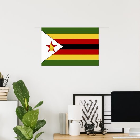 Zimbabwaanse vlag poster (Thuiskantoor)