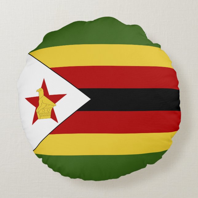 Zimbabwaanse vlag rond kussen (Achterkant)