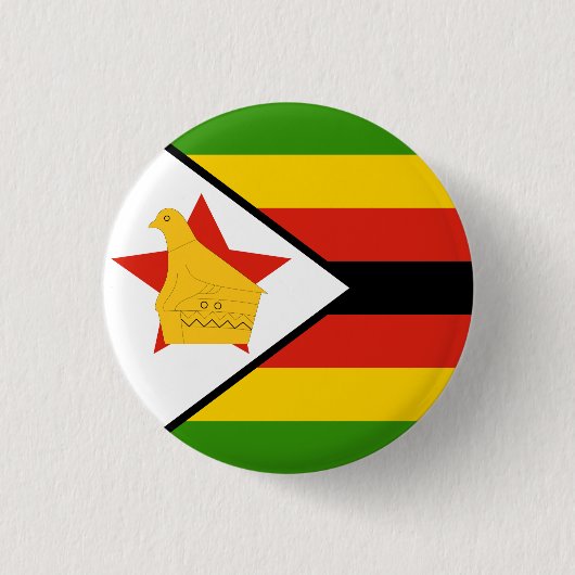 Zimbabwaanse vlag ronde button 3,2 cm (Voorkant)