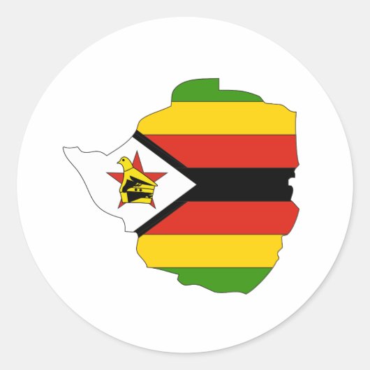Zimbabwaanse vlag ronde sticker (Voorkant)