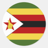 Zimbabwaanse vlag ronde sticker (Voorkant)
