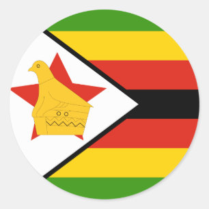 Zimbabwaanse vlag ronde sticker