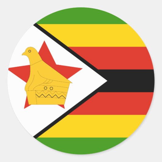 Zimbabwaanse vlag ronde sticker (Voorkant)